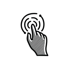 Touch icon hand drawn illustration vector