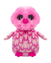 Decorative Toy Owl Doll Pink Isolated On The White Background