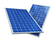 Photovoltaic solar panels isolated on white background. 3D illustration
