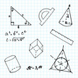 a notebook sheet with doodle-style geometry elements