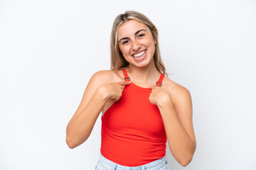 Wall Mural - Young caucasian woman isolated on white background with surprise facial expression