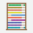 Abacus with rainbow colored beads.