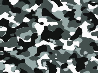 Sticker - texture military camouflage repeats seamless army black white hunting