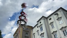 Decorated Maypole On Linz Main Square
