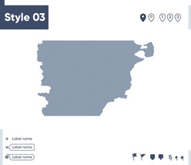 Naklejka na meble Chubut, Argentina - map isolated on white background. Outline map. Vector map. Shape map.