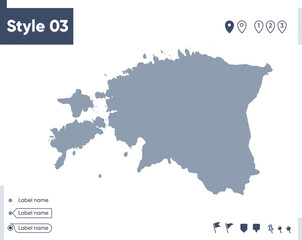 Naklejka na meble Estonia - map isolated on white background. Outline map. Vector map. Shape map.