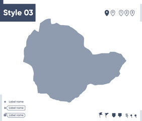 Naklejka na meble Sukhbaatar, Mongolia - map isolated on white background. Outline map. Vector map. Shape map.