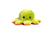 Plush green Octopus Toy Isolated on White. 