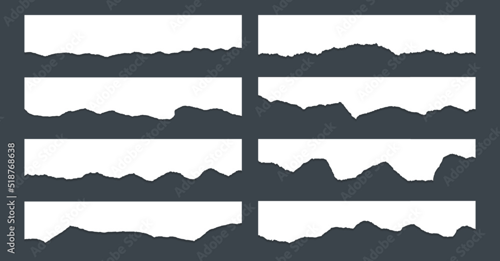 Torn edges of paper, craft design elements vector collection. Ripped ...