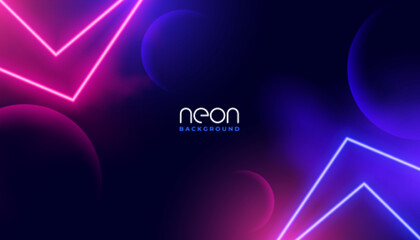 Wall Mural - abstract geometric neon lights line 3d background