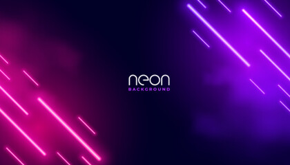 Wall Mural - abstract neon light rain with smoke background