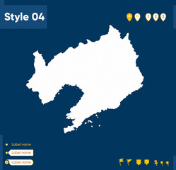 Naklejka na meble Liaoning, China - map isolated on blue background. Outline map. Vector map.