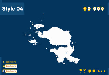 west papua, indonesia - map isolated on blue background. outline map. vector map.