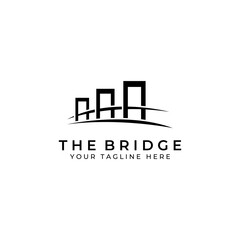 Wall Mural - Minimalist and elegant creative bridge building logo with a modern concept. With vector illustration editing.