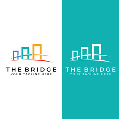 Wall Mural - minimalist and elegant creative bridge building logo with a modern concept. with vector illustration