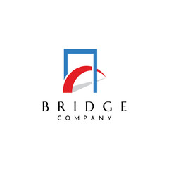 Wall Mural - minimalist and elegant creative bridge building logo with a modern concept. with vector illustration