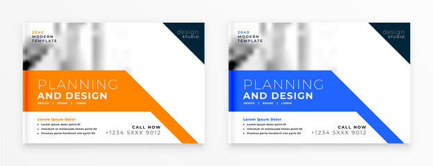 Wall Mural - stylish orange blue modern brochure template