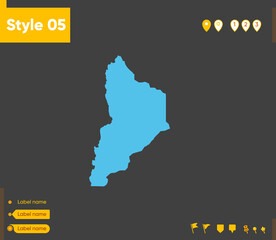 Naklejka na meble Neuquen, Argentina - map isolated on gray background. Outline map. Vector illustration.