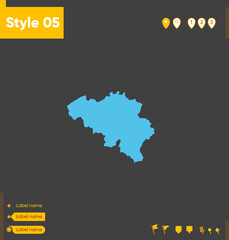 Naklejka na meble Belgium - map isolated on gray background. Outline map. Vector illustration.