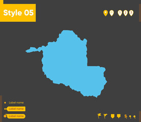 Naklejka na meble Rondonia, Brazil - map isolated on gray background. Outline map. Vector illustration.