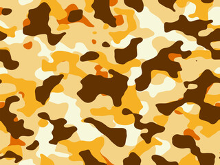 Wall Mural - Modern yellow military vector camouflage print, seamless pattern for clothing headband or print. camouflage from pols