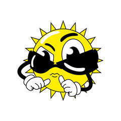 Poster - sun with sunglasses cartoon