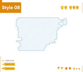 Naklejka na meble Chubut, Argentina - grid map isolated on white background. Outline map. Simple line, vector map.