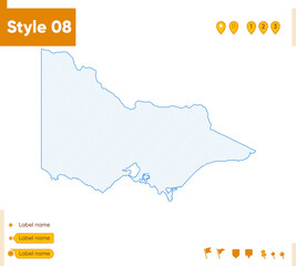 Naklejka na meble Victoria, Australia - grid map isolated on white background. Outline map. Simple line, vector map.