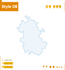 Naklejka na meble Anhui, China - grid map isolated on white background. Outline map. Simple line, vector map.