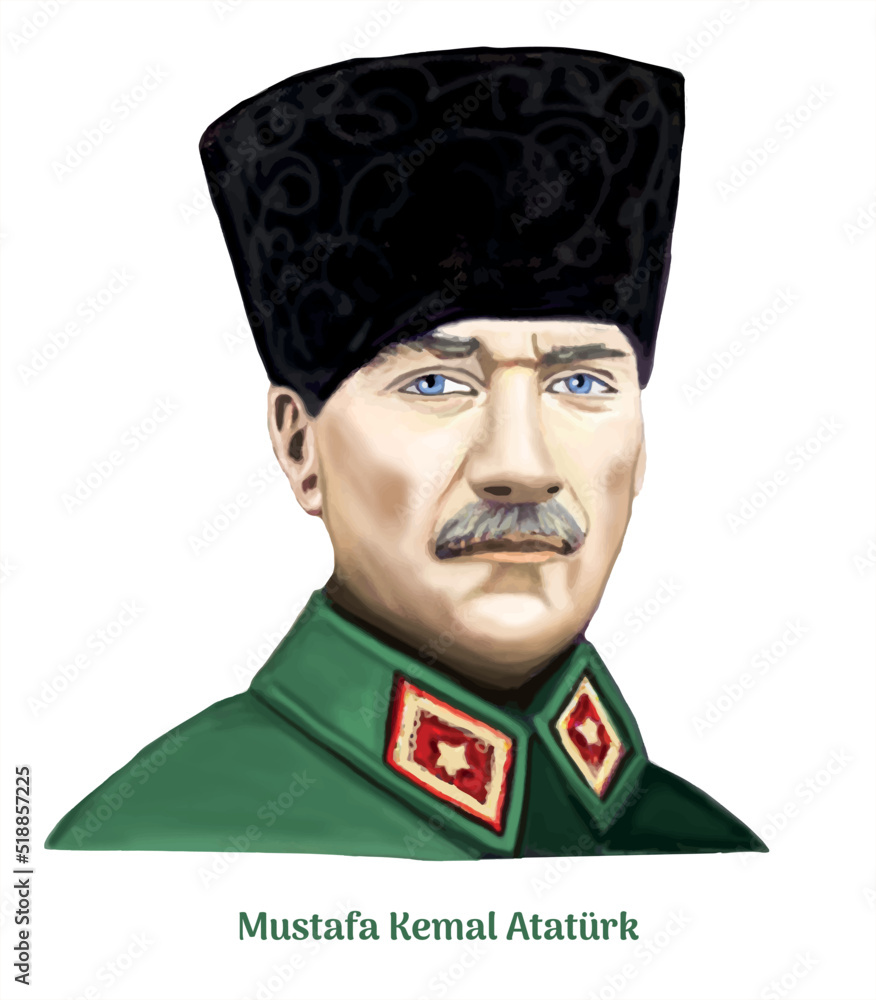 mustafa kemal atatürk hand drawing vector illustration Stock Vector ...