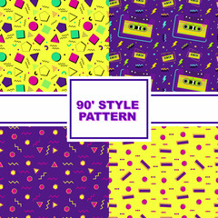 Wall Mural - illustration vector graphic of 90's pattern