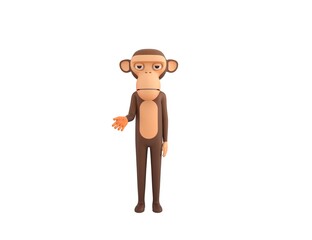 Poster - Monkey character Giving a helping hand in 3d rendering.