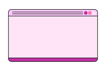 Web banner template in retro computer interface style. Retrowave design. 90s browser tab. Vector illustration isolated on white background.