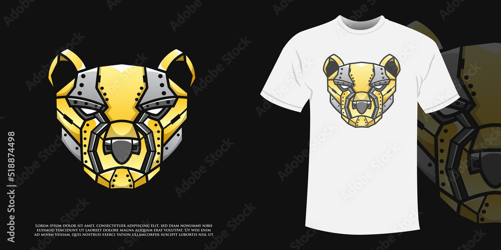 Cheetah Mechanical Robot Illustration Stock Vector | Adobe Stock