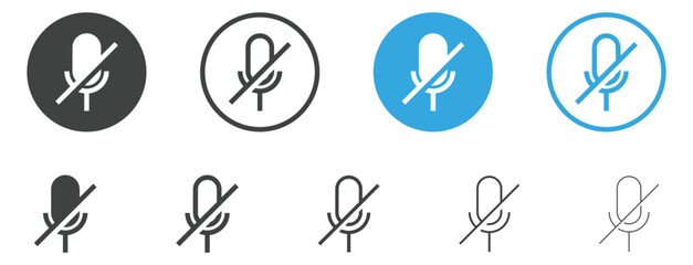 Canvas Print - no microphone icon mic off symbol . voice mute icon