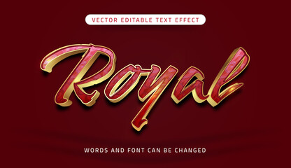 Wall Mural - Royal luxury editable text effect on red background