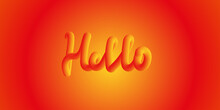 Autumn Bright Abstract Orange Hello Lettering Background