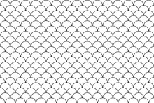 White Fish Scales Or Mermaid Scales Pattern Background.