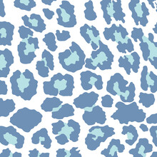Vector Blue Leopard Print Pattern Animal Seamless.  Leopard Skin Abstract For Printing, Cutting, Crafts , Stickers, Web, Cover, Wall Stickers, Home Decorate And More.