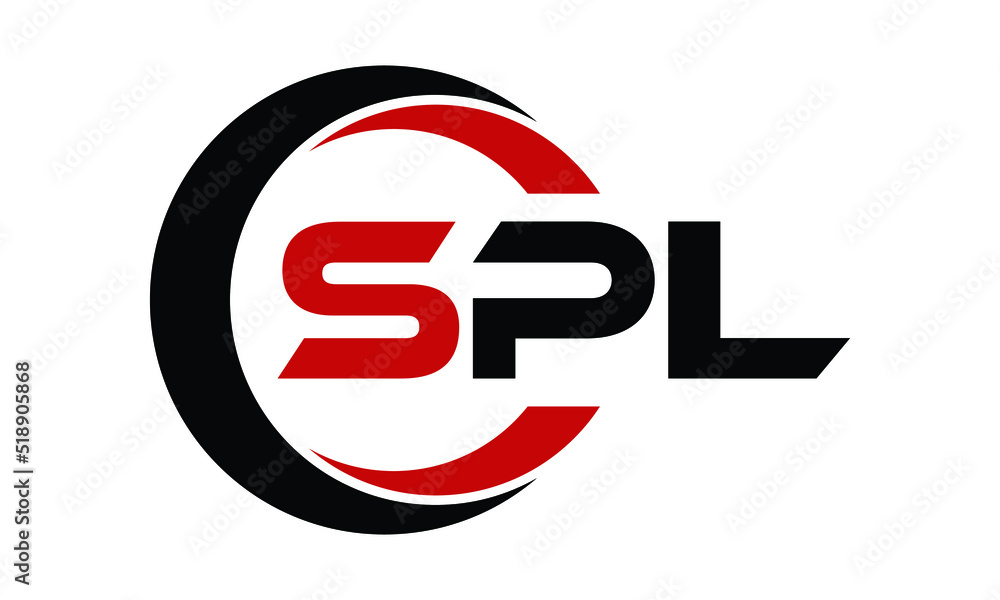 SPL three letter swoosh logo design vector template | monogram logo ...