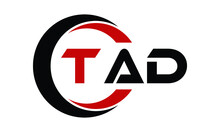 TAD Three Letter Swoosh Logo Design Vector Template | Monogram Logo | Abstract Logo | Wordmark Logo | Letter Mark Logo | Business Logo | Brand Logo | Flat Logo | Minimalist Logo | Text | Word | Symbol