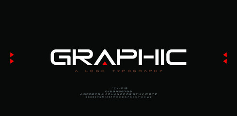 Wall Mural - Abstract modern urban alphabet fonts. Typography sport, technology, fashion, digital, future creative logo font. vector illustration