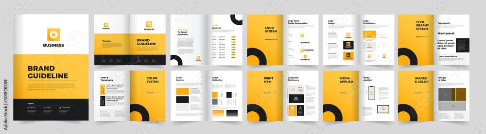 Brand guideline and Brand Manual Layout Logo Guideline Stock Vector ...