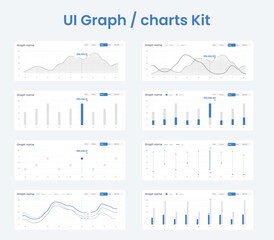 Wall Mural - ui graph and charts kit elements for mobile or website