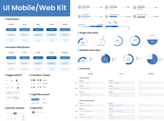 ui graph and charts kit elements for mobile or website