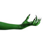 © Phushutter - Halloween green color of witches, evil or zombie monster hand isolated on white background.