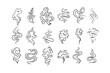 Smoke smell line icons. Doodle smoking and steaming vector signs drawing