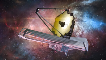 Wall Mural - jwst in space. galaxy exploration. james webb space observatory. space telescope. elements of this i