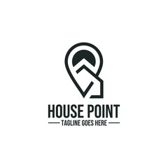 Wall Mural - house point logo isolated on white background