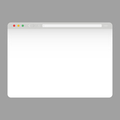 Wall Mural - modern browser window design isolated on grey background. web window screen mockup. internet empty p